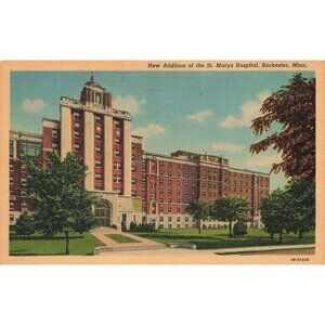 Postcard New Addition of the St. Marys Hospital Rochester, Minn Vintage Linen